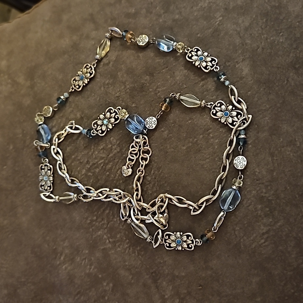 BRIGHTON Long Two-sided Floral Tile Chain Sun Joy Station Necklace - Picture 8 of 10